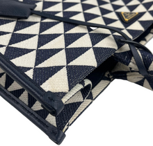 Load image into Gallery viewer, Prada Symbole jacquard tote navy/ white