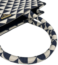 Load image into Gallery viewer, Prada Symbole jacquard tote navy/ white