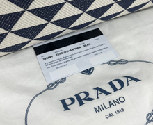 Load image into Gallery viewer, Prada Symbole jacquard tote navy/ white