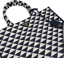 Load image into Gallery viewer, Prada Symbole jacquard tote navy/ white
