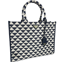 Load image into Gallery viewer, Prada Symbole jacquard tote navy/ white