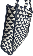 Load image into Gallery viewer, Prada Symbole jacquard tote navy/ white