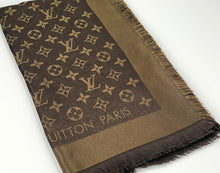 Load image into Gallery viewer, Louis Vuitton monogram shine shawl brown/gold