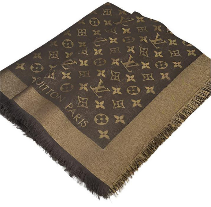 Louis Vuitton monogram shine shawl brown/gold