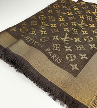 Load image into Gallery viewer, Louis Vuitton monogram shine shawl brown/gold