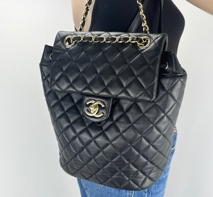 chanel urban spirit backpack mini price White Caviar Gold Hardware 23S Coco Approved Studio Chanel 2023 Small Urban Spirit