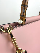 Load image into Gallery viewer, Gucci leather Nymphaea Bamboo Top Handle Bag