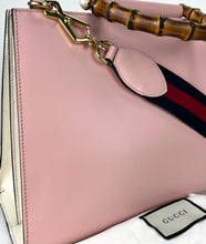 Load image into Gallery viewer, Gucci leather Nymphaea Bamboo Top Handle Bag