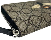 Load image into Gallery viewer, Gucci bee supreme zip around wallet