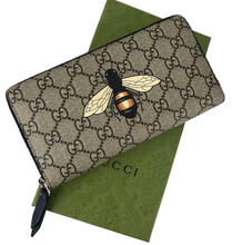 Load image into Gallery viewer, Gucci bee supreme zip around wallet