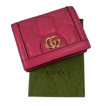 Load image into Gallery viewer, Gucci GG small wallet in fuchsia matelasse leather