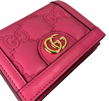 Load image into Gallery viewer, Gucci GG small wallet in fuchsia matelasse leather