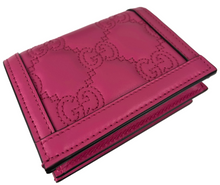Load image into Gallery viewer, Gucci GG small wallet in fuchsia matelasse leather