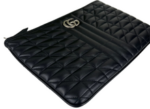 Load image into Gallery viewer, Gucci GG marmont quilted pouch black / silver