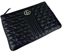 Load image into Gallery viewer, Gucci GG marmont quilted pouch black / silver