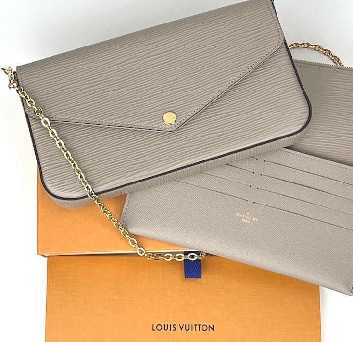 Louis Vuitton epi pochette felicie in taupe – Lady Clara's Collection