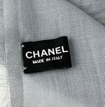 Load image into Gallery viewer, Chanel grey silk cashmere scarf 70cm