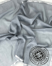 Load image into Gallery viewer, Chanel grey silk cashmere scarf 70cm