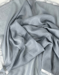 Chanel grey silk cashmere scarf 70cm