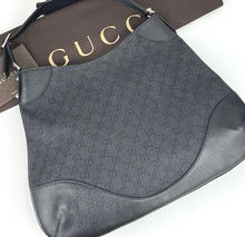 Load image into Gallery viewer, Gucci black GG denim hobo