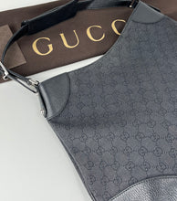 Load image into Gallery viewer, Gucci black GG denim hobo