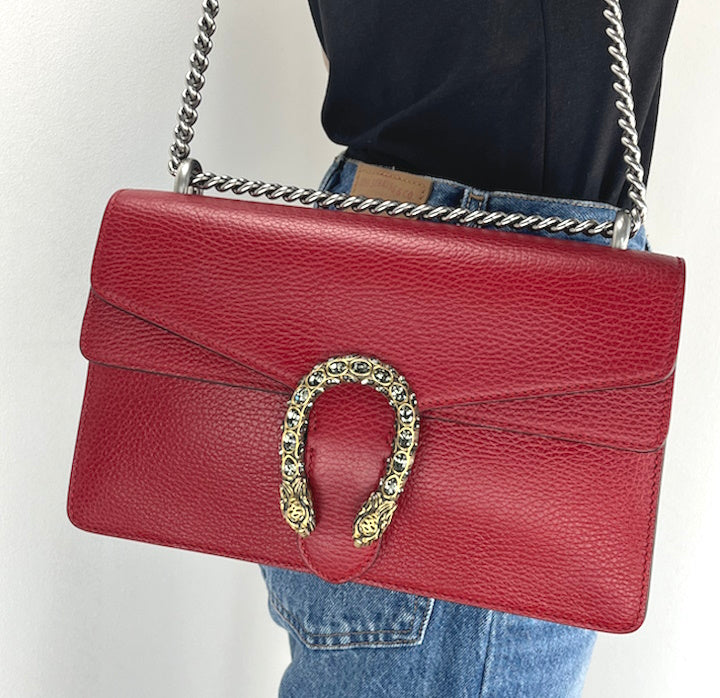 Gucci Dionysus small hibiscus red shoulder bag