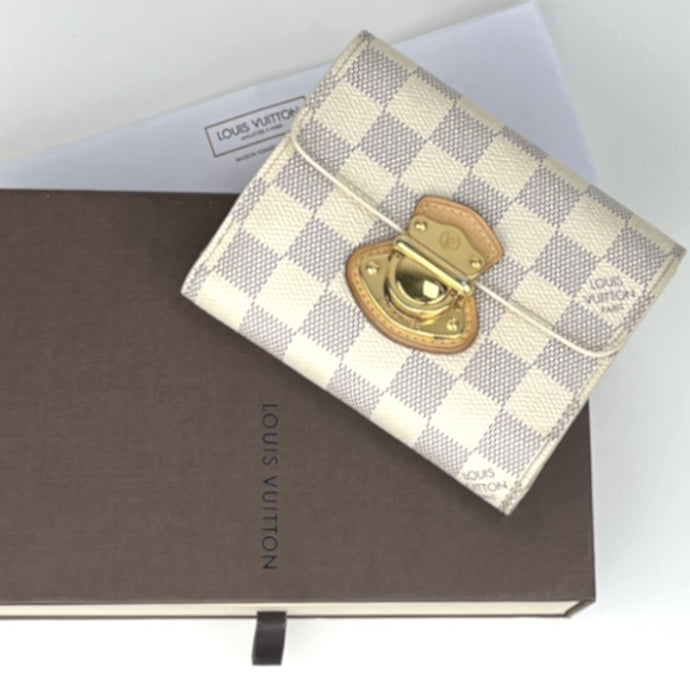 Louis Vuitton Joey wallet in damier azur