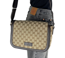 Load image into Gallery viewer, Gucci GG canvas small flap crossbody bag