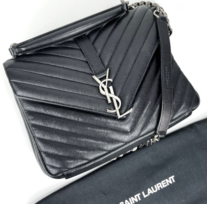 Saint Laurent college medium chain matelasse bag