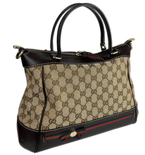 Load image into Gallery viewer, Gucci Mayfair web stripe tote with strap