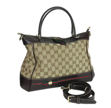 Load image into Gallery viewer, Gucci Mayfair web stripe tote with strap
