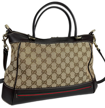 Load image into Gallery viewer, Gucci Mayfair web stripe tote with strap