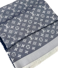 Load image into Gallery viewer, Louis Vuitton denim shawl blue monogram