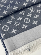 Load image into Gallery viewer, Louis Vuitton denim shawl blue monogram