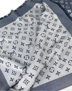 Louis Vuitton denim shawl blue monogram