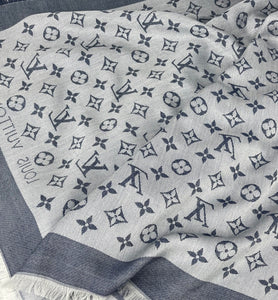 Louis Vuitton denim shawl blue monogram