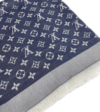 Load image into Gallery viewer, Louis Vuitton denim shawl blue monogram
