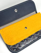 Load image into Gallery viewer, Goyard small pouch in navy blue canvas