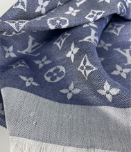 Load image into Gallery viewer, Louis Vuitton denim shawl blue monogram
