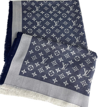 Load image into Gallery viewer, Louis Vuitton denim shawl blue monogram