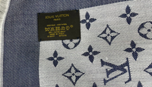Load image into Gallery viewer, Louis Vuitton denim shawl blue monogram