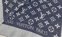 Load image into Gallery viewer, Louis Vuitton denim shawl blue monogram