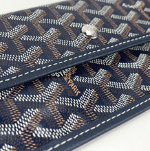 Load image into Gallery viewer, Goyard small pouch in navy blue canvas