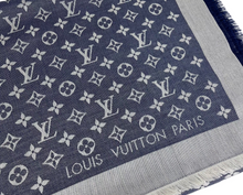 Load image into Gallery viewer, Louis Vuitton denim shawl blue monogram
