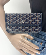 Load image into Gallery viewer, Goyard small pouch in navy blue canvas