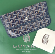 Load image into Gallery viewer, Goyard small pouch in navy blue canvas