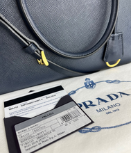 Load image into Gallery viewer, Prada saffiano and calfskin tote with strap