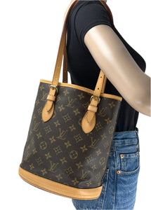 Louis Vuitton petit bucket bag in monogram