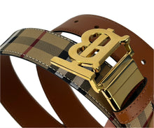 Load image into Gallery viewer, Burberry Check TB belt size 100 reversible