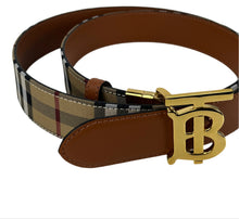 Load image into Gallery viewer, Burberry Check TB belt size 100 reversible